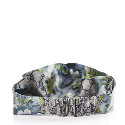 Gucci Silk Monogram Blooms Print Headband Blue 3 of 6
