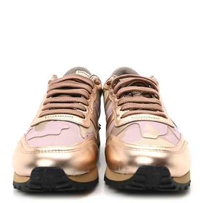 Valentino Garavani Metallic Nappa Suede Camouflage Womens Rockrunner Sneakers 36 Multicolor 3 of 9