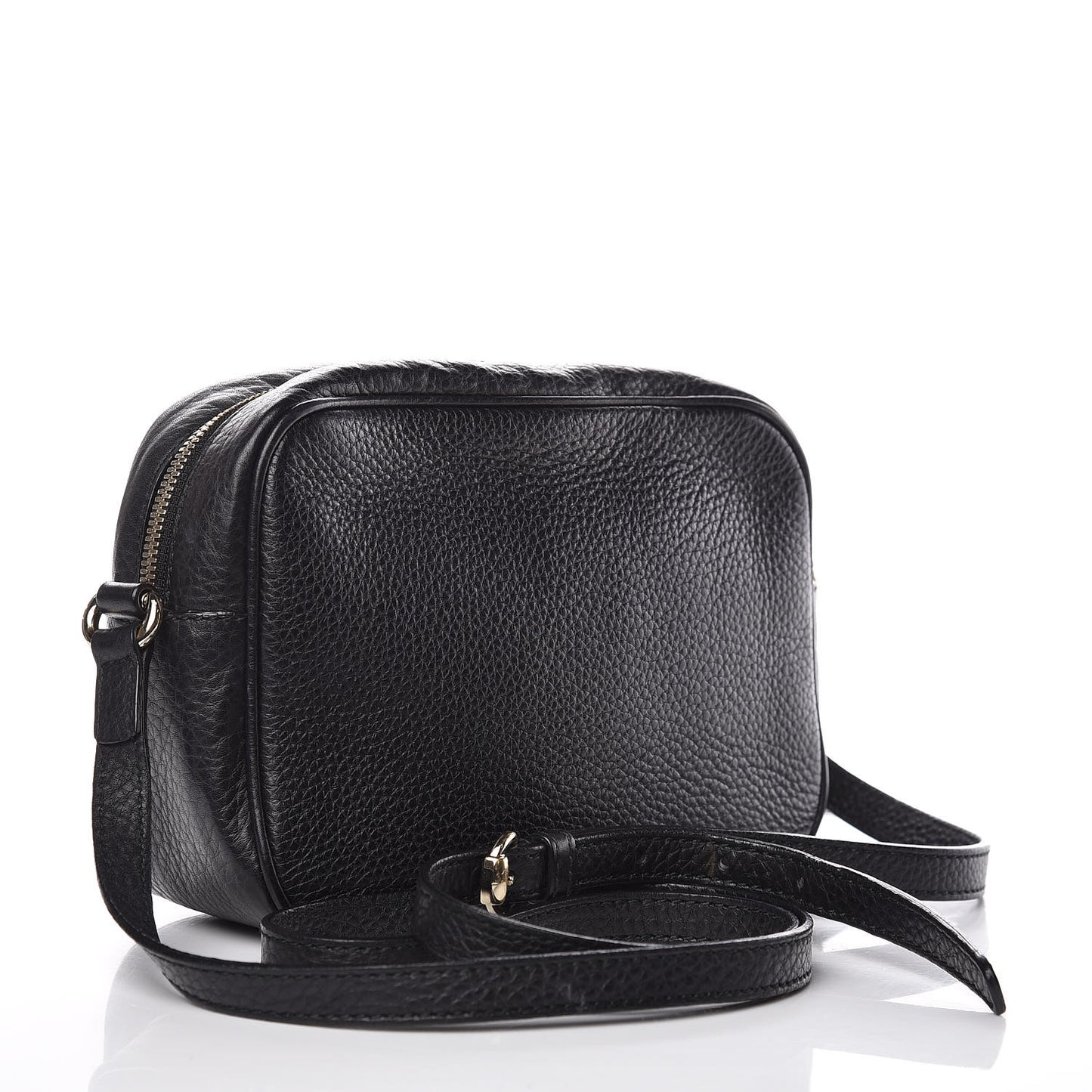 Pebbled Calfskin Small Soho Disco Bag Black