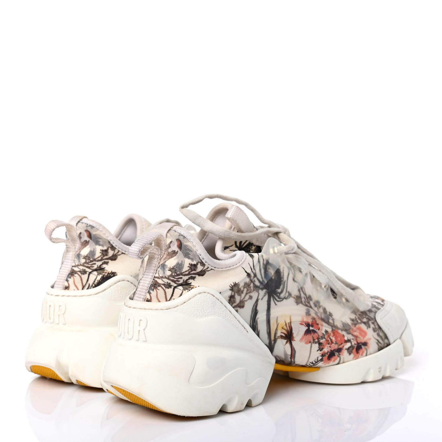 Christian Dior Neoprene Rubber Champetre Print Womens D-Connect Sneakers 37 White Multicolor 3 of 4