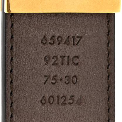 Gucci GG Supreme Monogram Plutone Calfskin Double G Reversible 30mm Belt 75 30 Beige Ebony Black 3 of 4