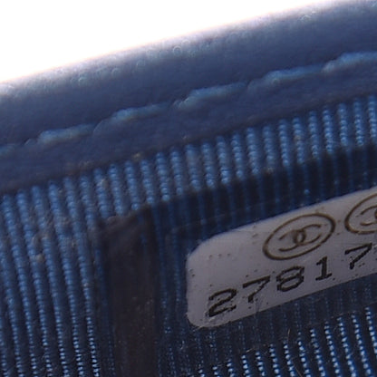 Chanel Iridescent Caviar Quilted Card Holder Wallet Dark Blue 6 of 6