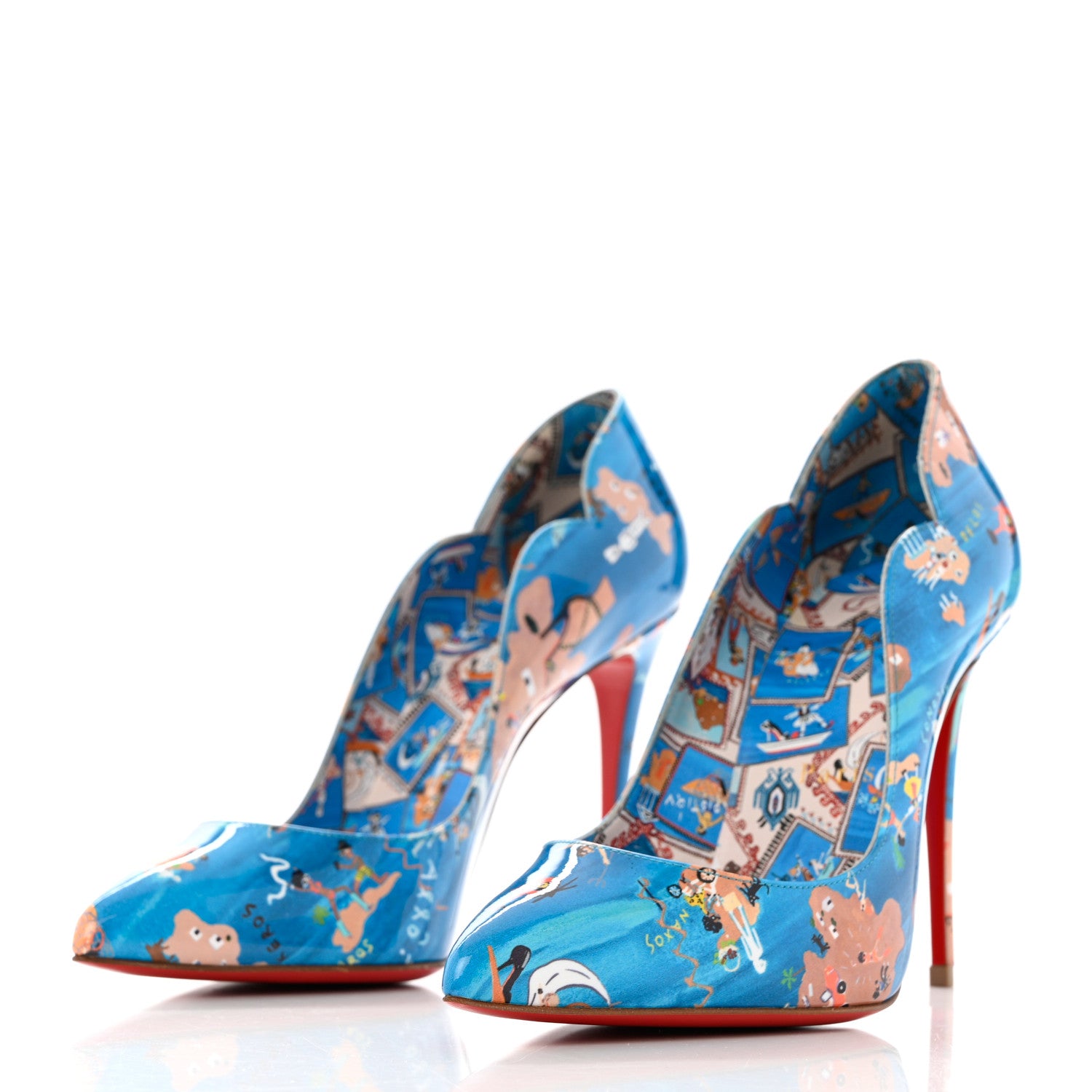 Christian Louboutin Patent Odissey Hot Chick 100 Pumps 36.5 Multicolor 3 of 8