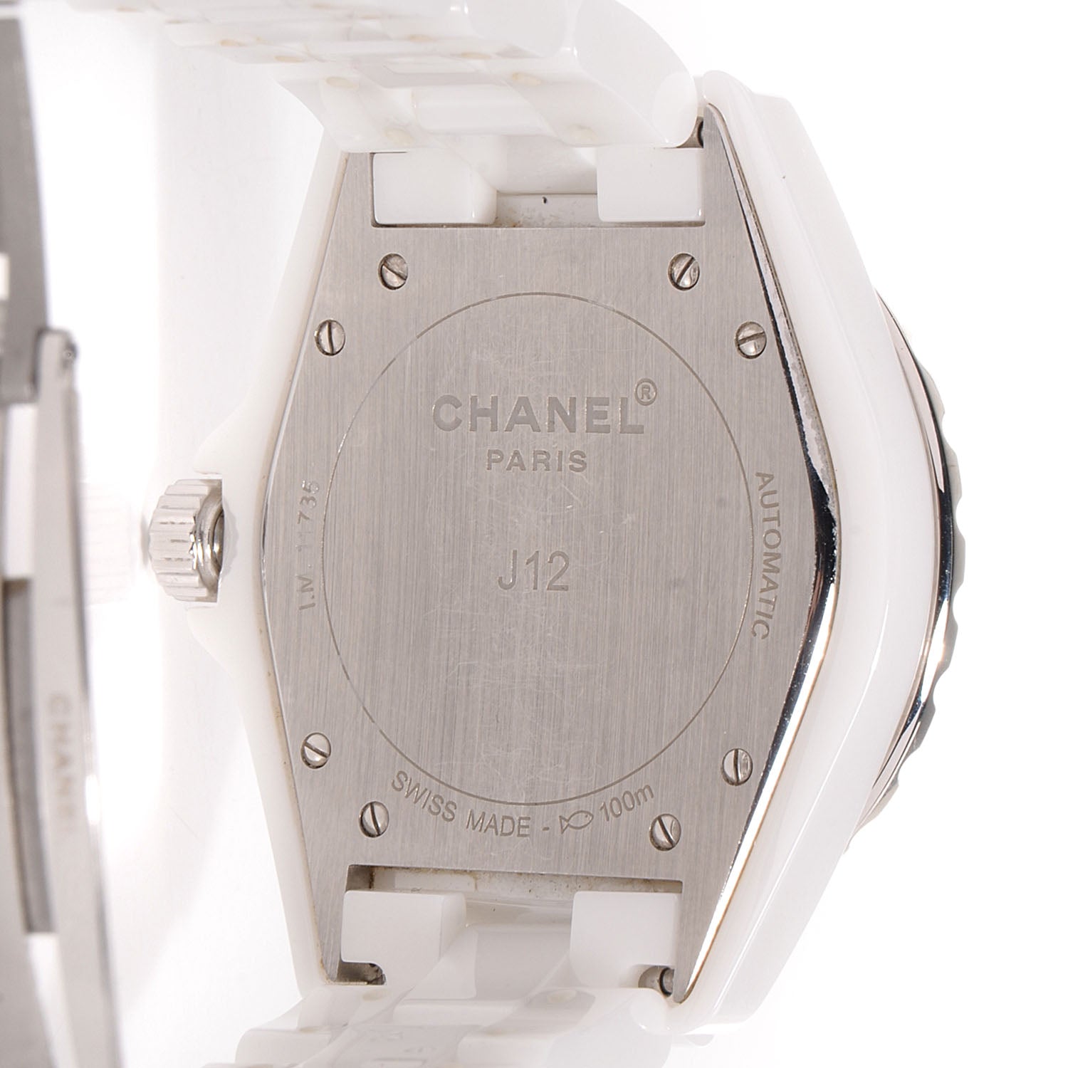 Chanel Stainless Steel Ceramic Diamond Pink Sapphire 42mm J12 Automatic Watch White 5 of 7