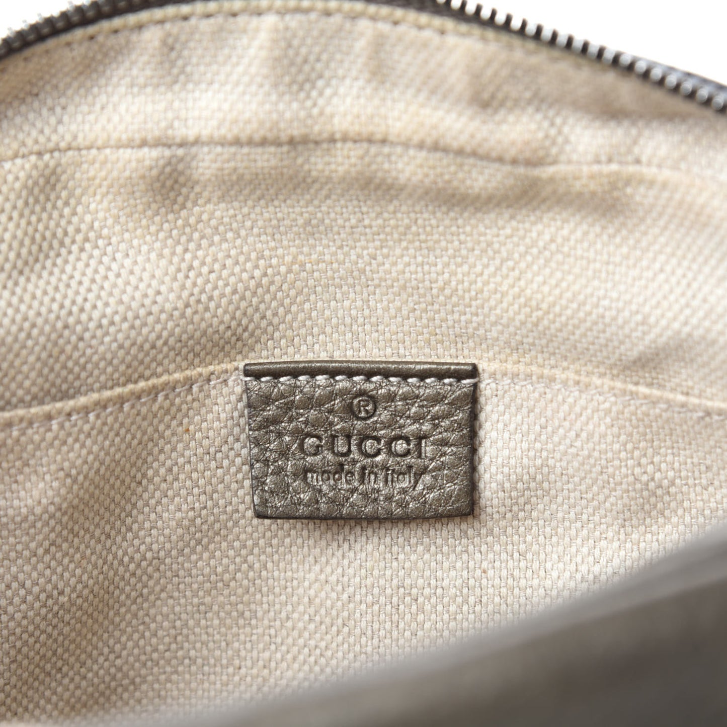Metallic Pebbled Calfskin Small Soho Disco Bag Sasso