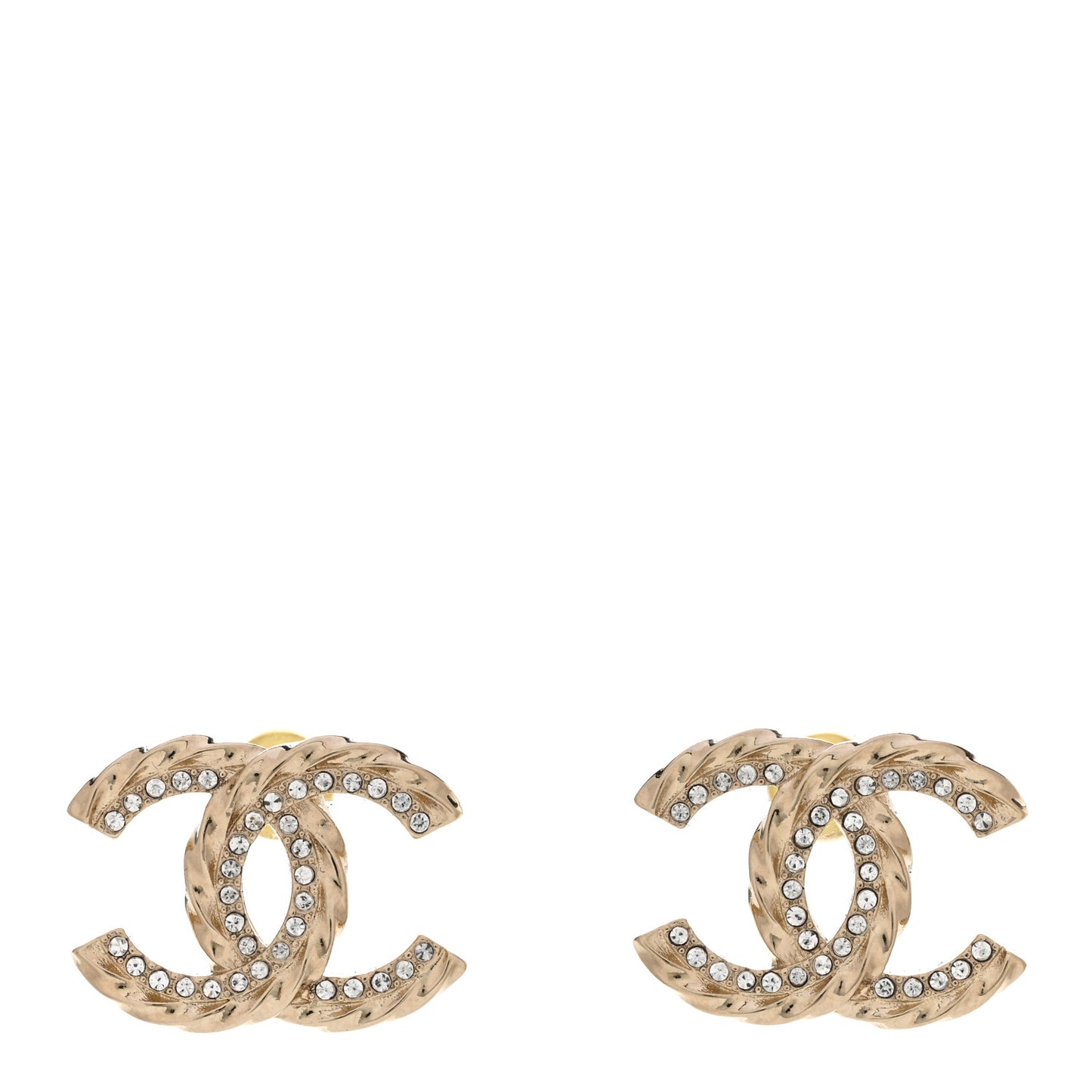 Crystal Twist CC Earrings Gold