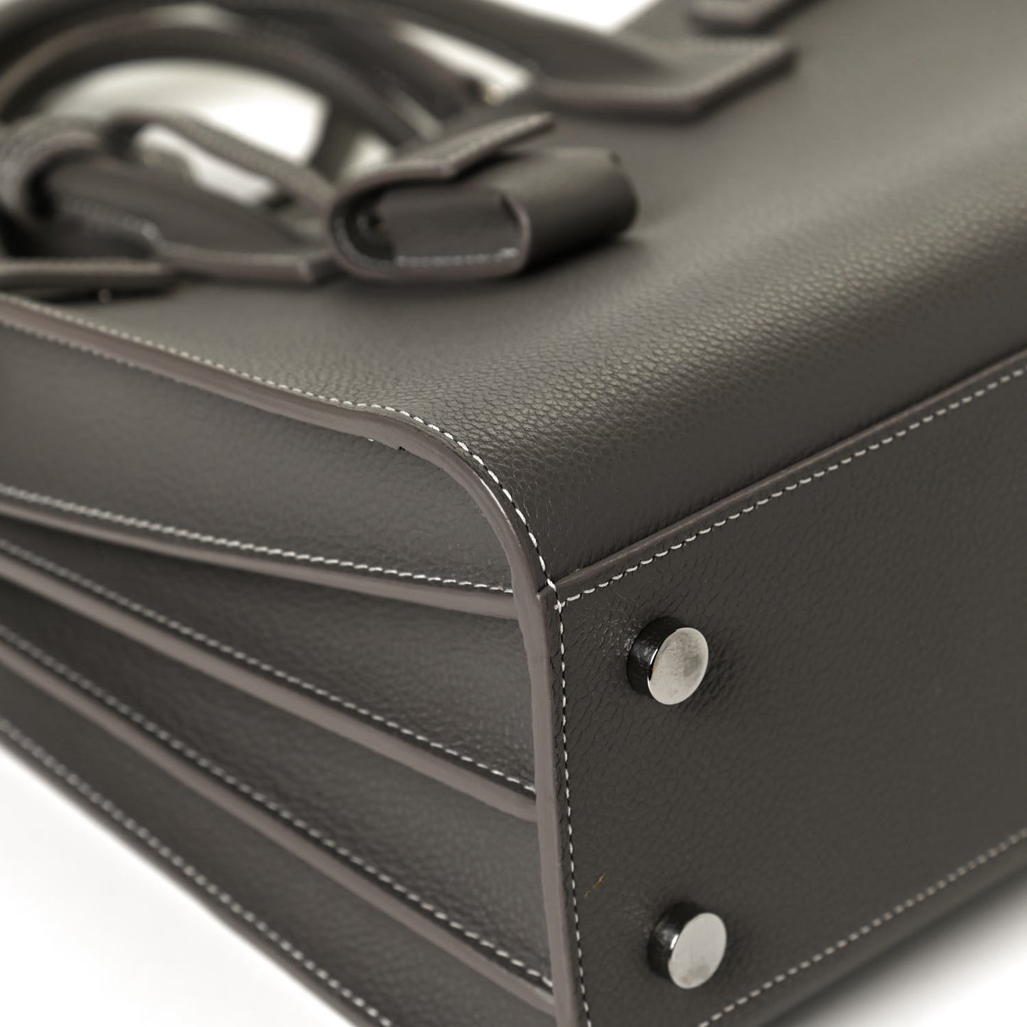 Grained Calfskin Small Sac De Jour Fog