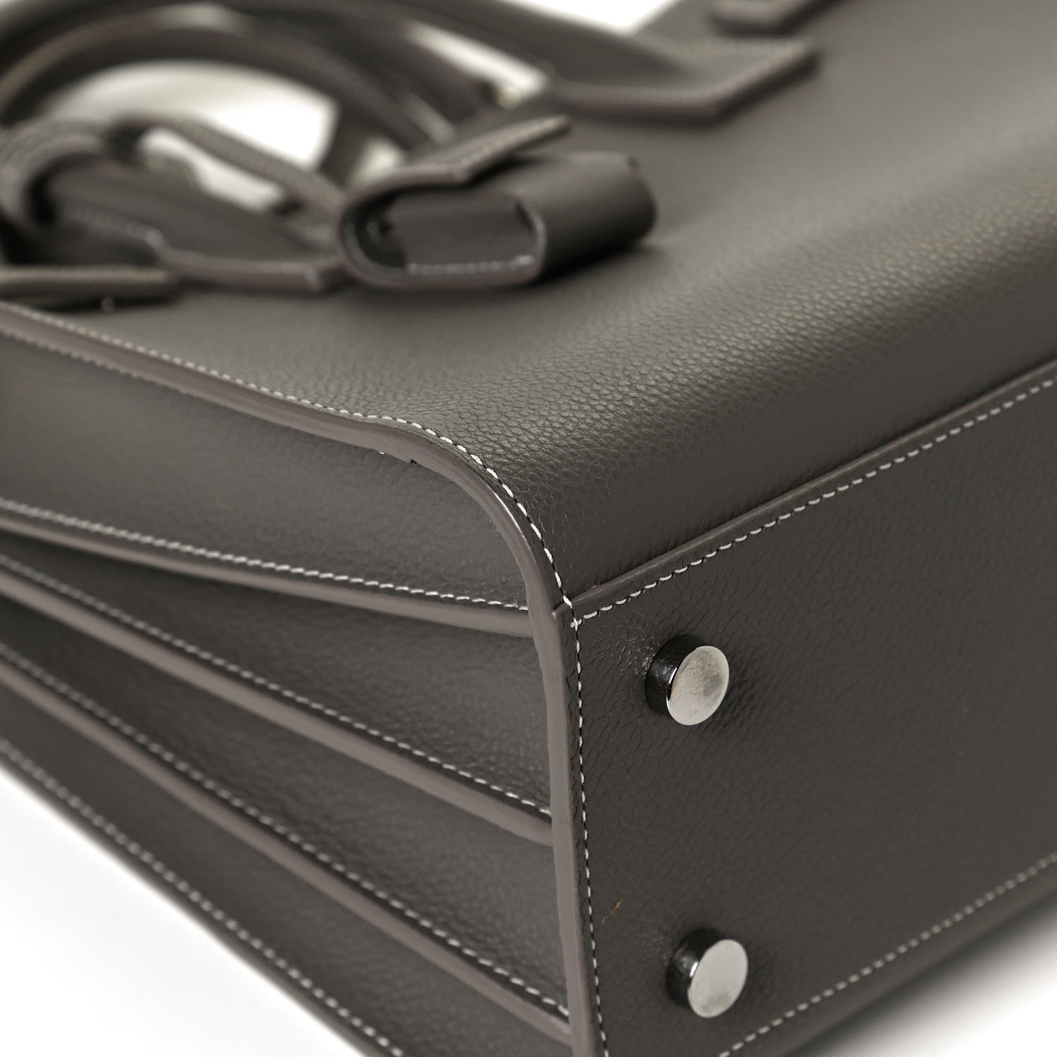 Saint Laurent Grained Calfskin Small Sac De Jour Fog 12 of 13