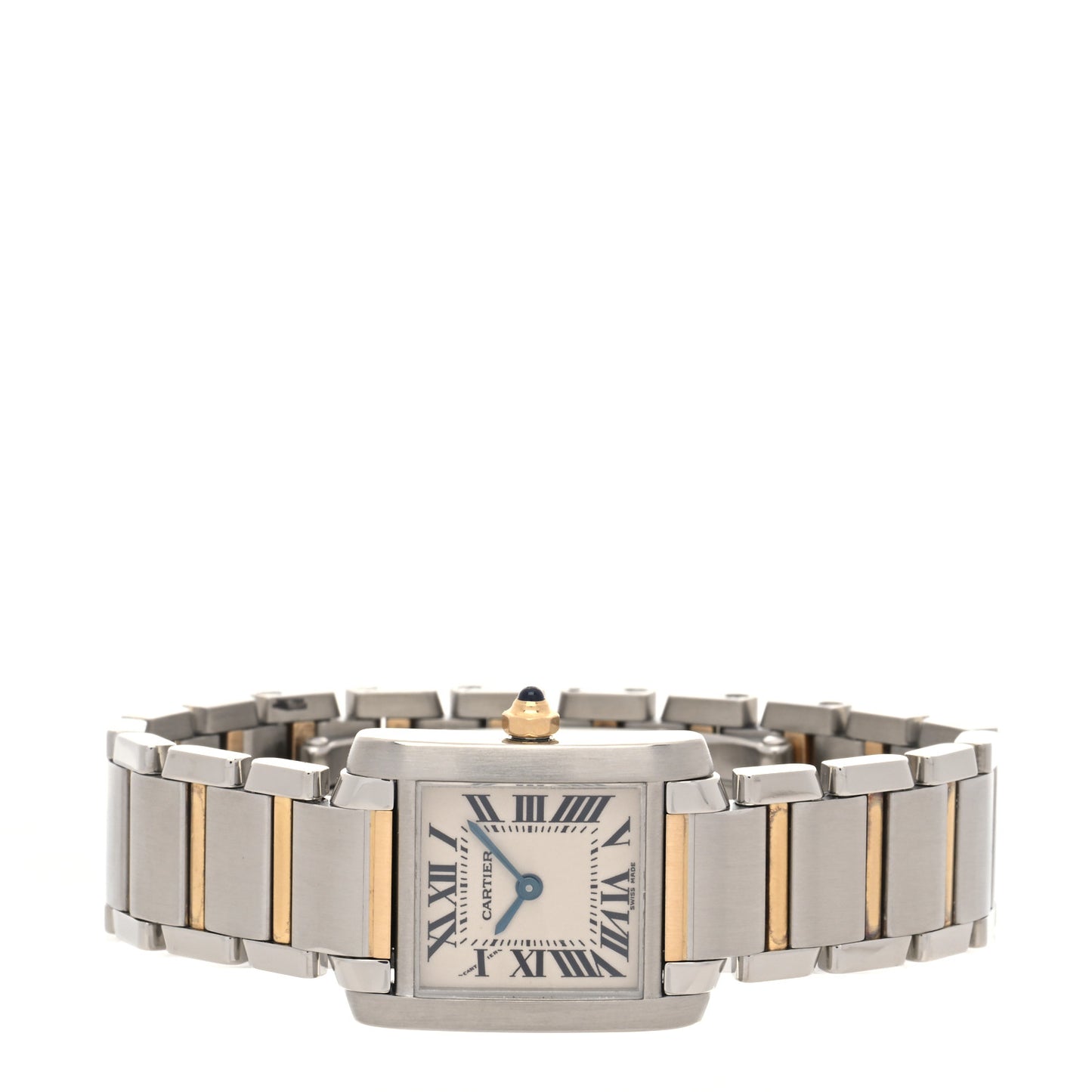 Stainless Steel 18K Yellow Gold 20mm Tank Francaise Quartz Watch