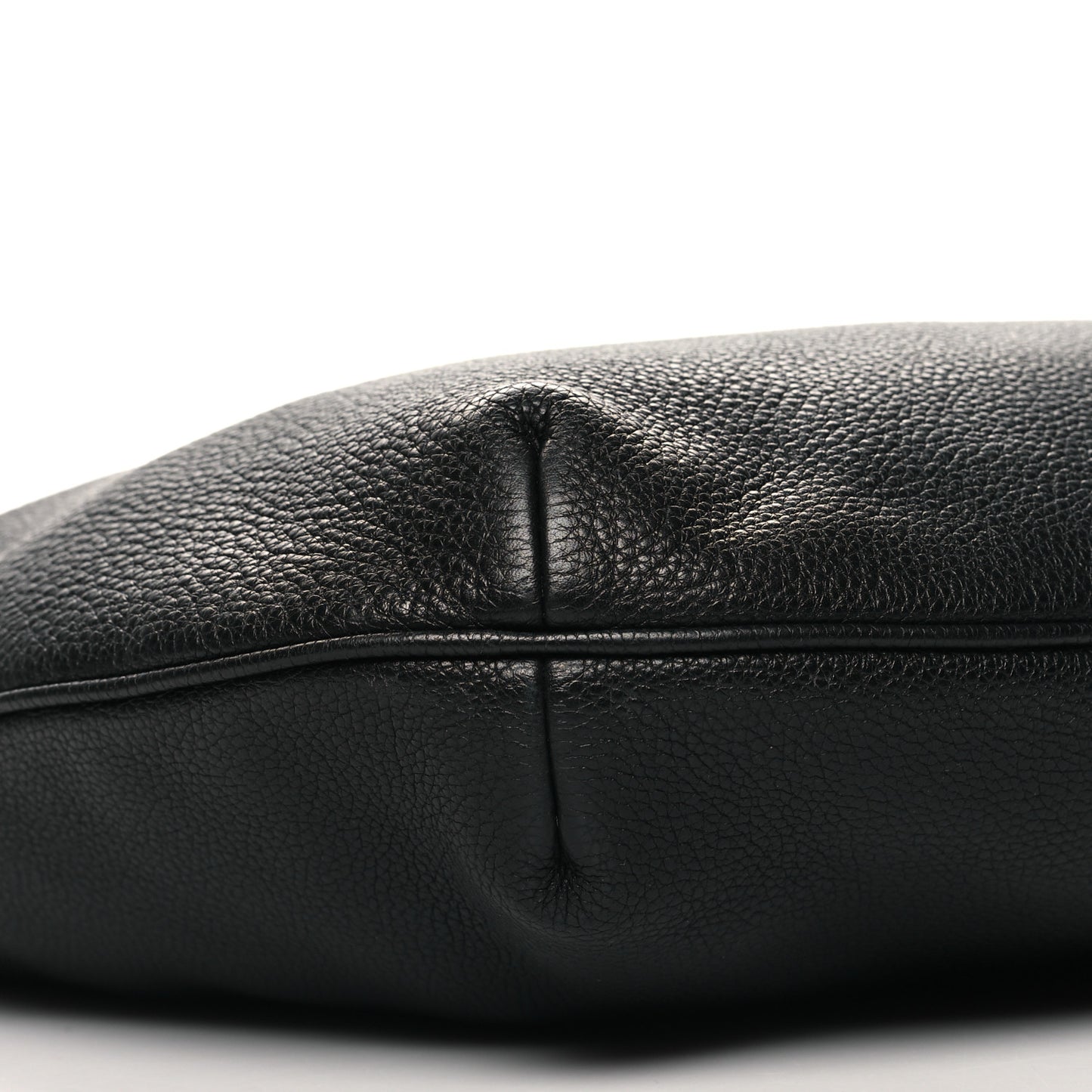 Grained Calfskin Logo Half Moon Hobo Black