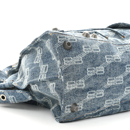 Balenciaga Denim BB Monogram Neo Cagole City Handbag Blue 9 of 11