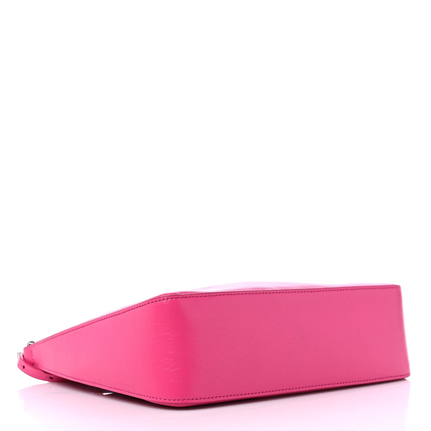 Tumbled Calfskin Small Moon Cut Out Shoulder Bag Neon Pink