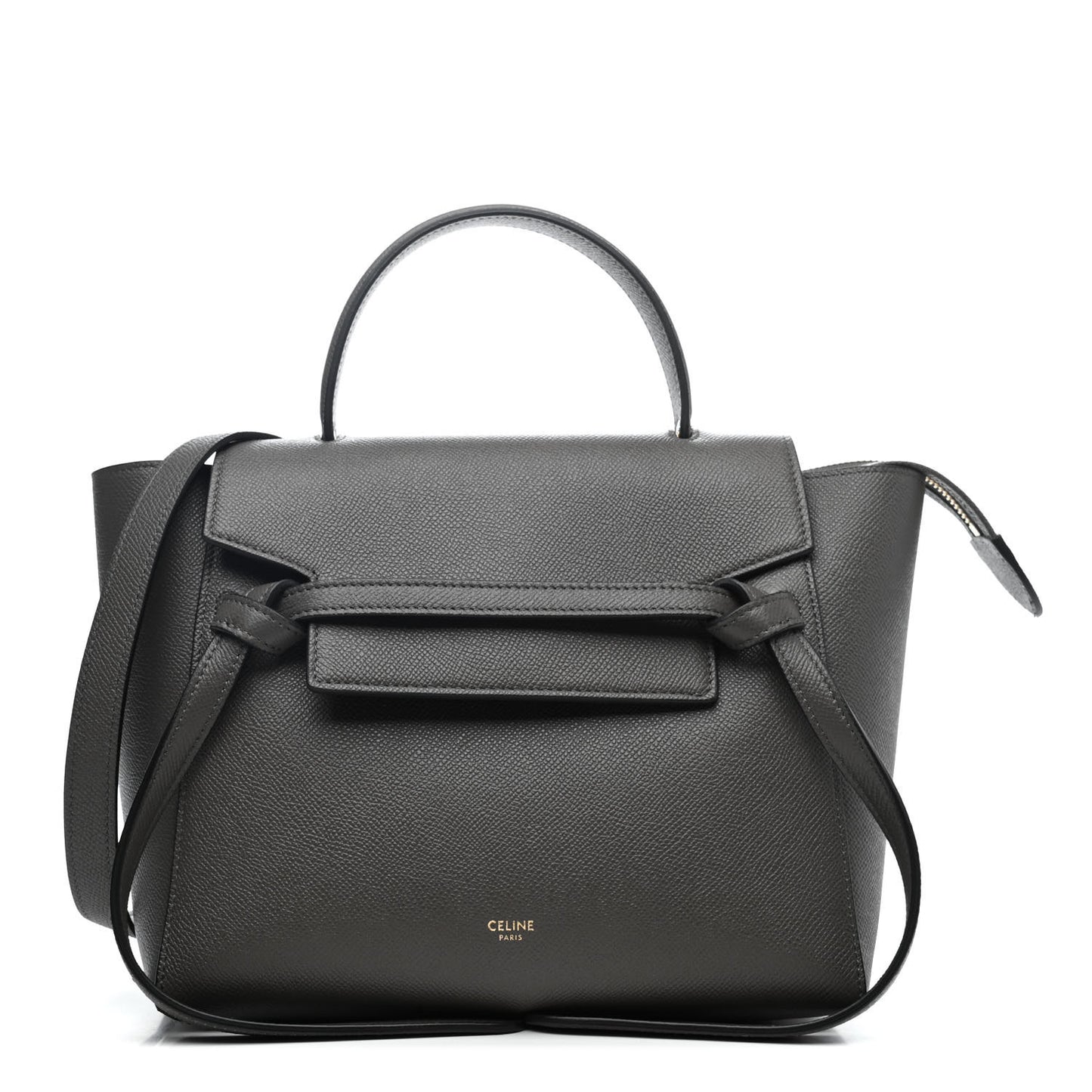 Grained Calfskin Micro Belt Bag Grey