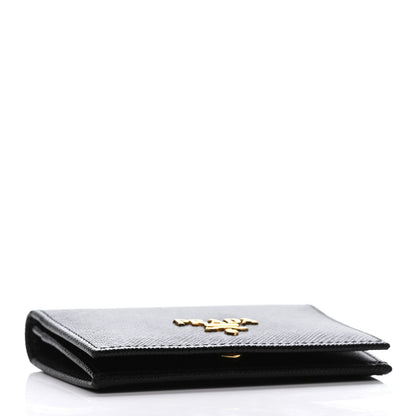 Prada Saffiano Metal Bi-Fold Wallet Black 3 of 4
