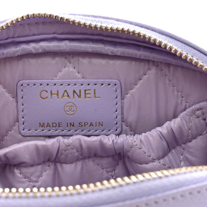 Chanel Caviar Quilted Small Curvy Pouch Cosmetic Case Light Purple 6 of 8