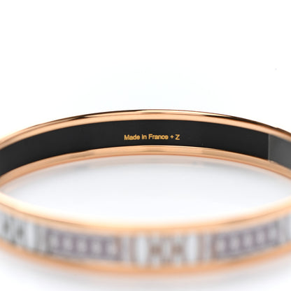 Hermes Enamel Printed Narrow Lift Profile Bracelet 65 Sable 5 of 6