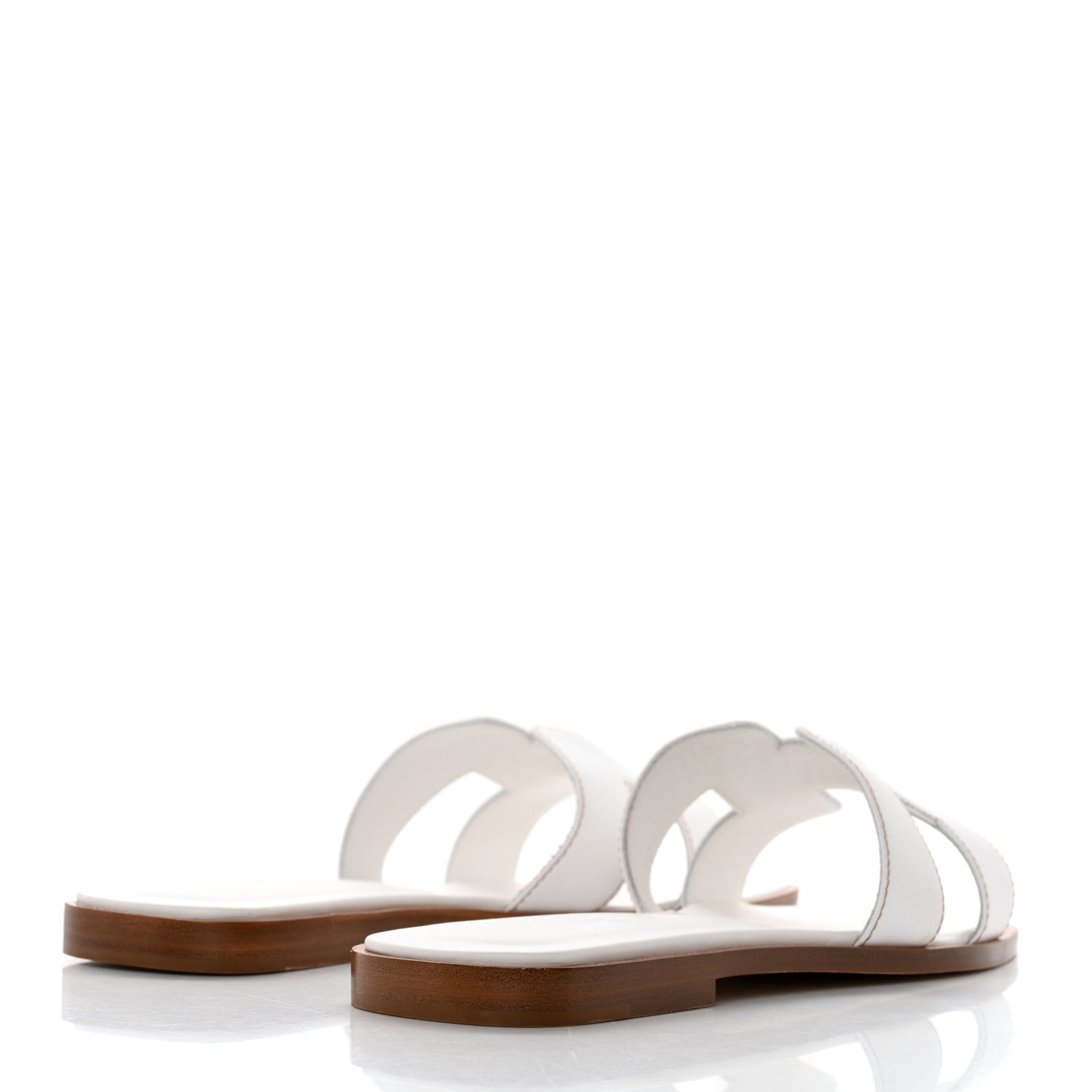 Hermes Box Calfskin Oran Sandals 37.5 White 4 of 9