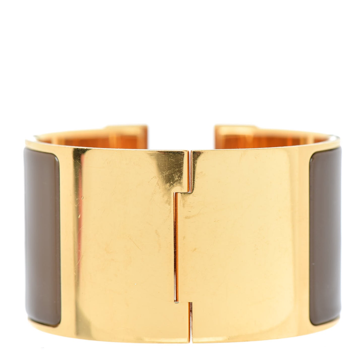 Enamel Extra Wide Clic Clac H Bracelet PM Chocolate