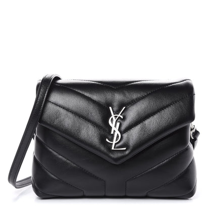 Saint Laurent Calfskin Y Quilted Monogram Toy Loulou Crossbody Bag Black 1 of 9
