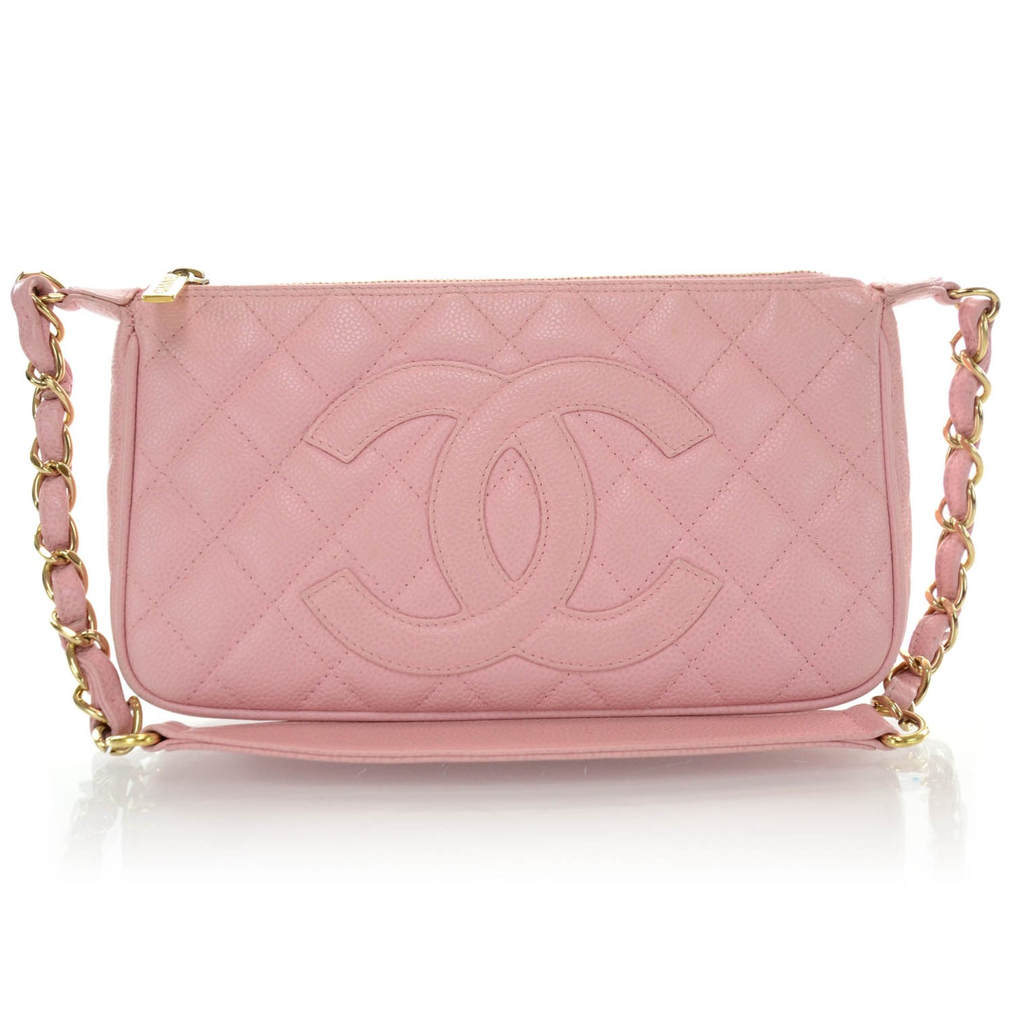 Caviar Quilted Pochette Pink