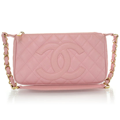 Chanel Caviar Quilted Pochette Pink 1 of 8