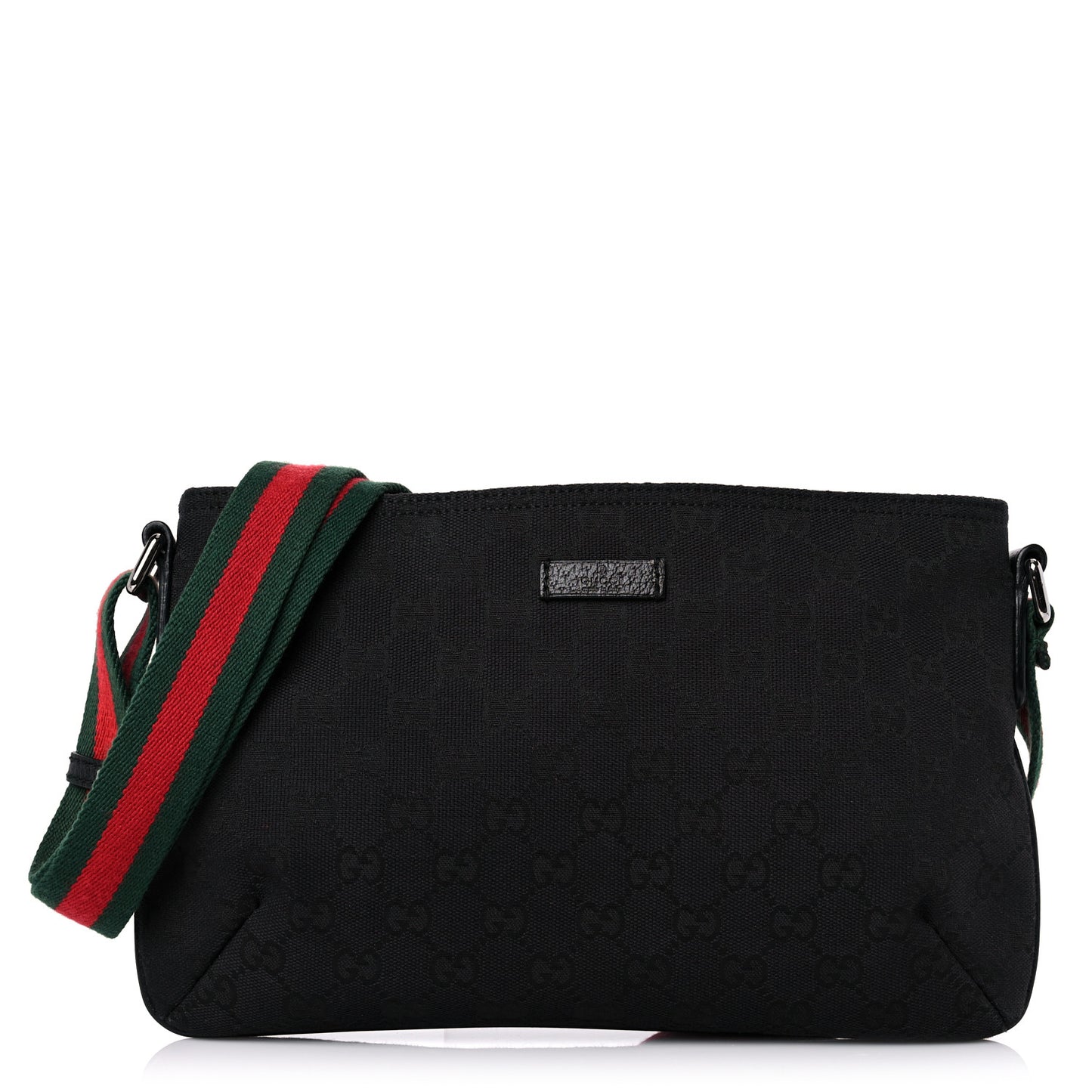 Monogram Web Small Flat Messenger Crossbody Black