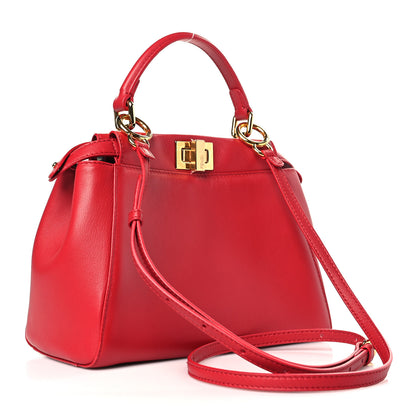 Fendi Nappa Mini Peekaboo Iconic Satchel Fiamma 3 of 10
