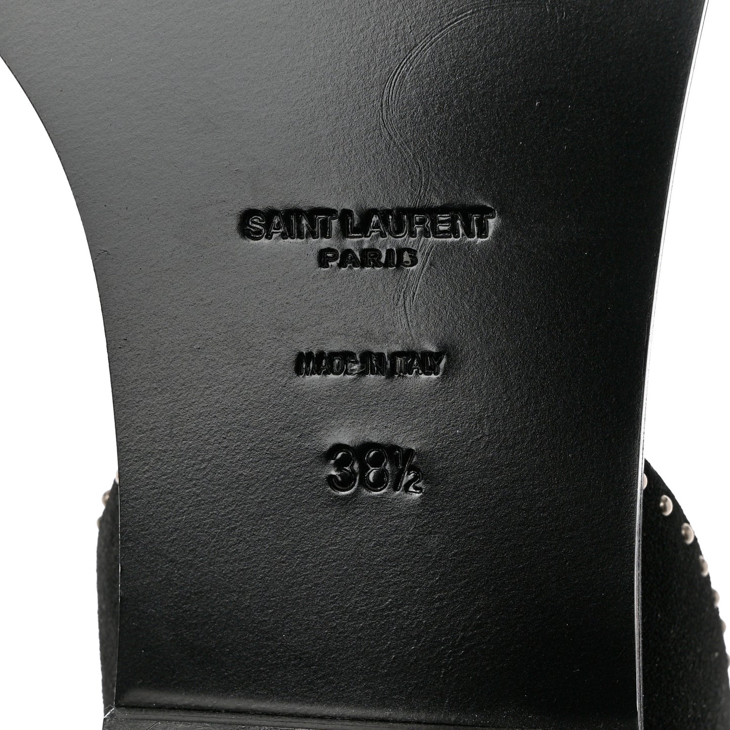 Suede Lizard Flat Sandals 38.5 Black