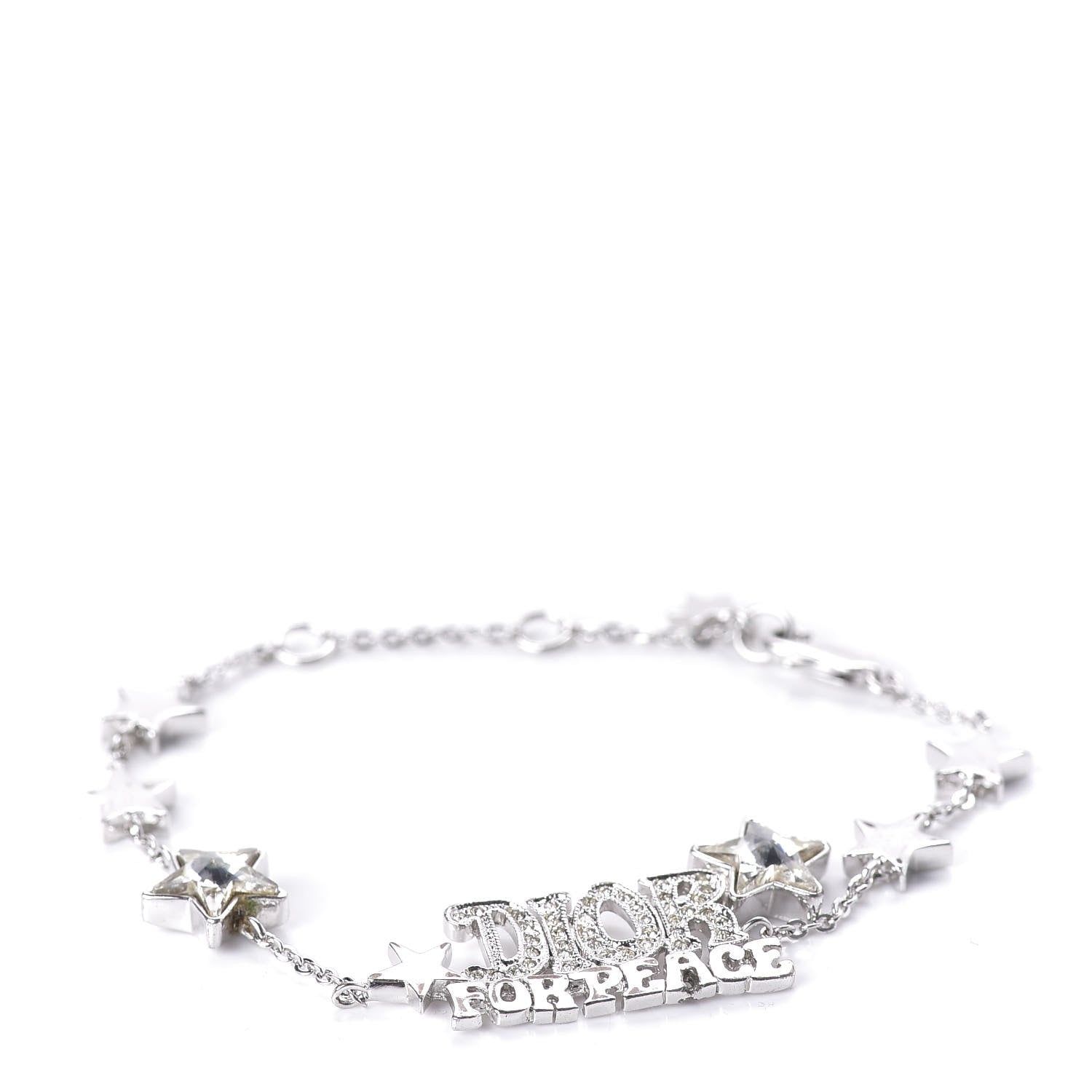 Christian Dior Crystal Dior For Peace Bracelet Silver 1 of 4