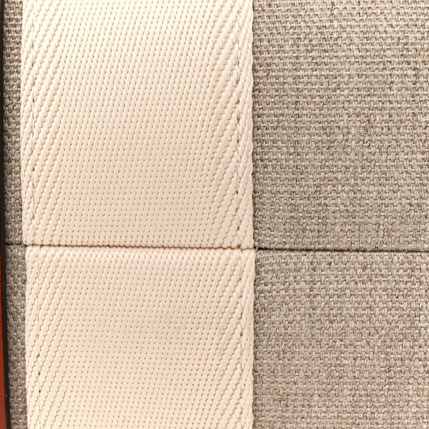 Linen Calfskin Medium Woody Ribbon Tote White Brown