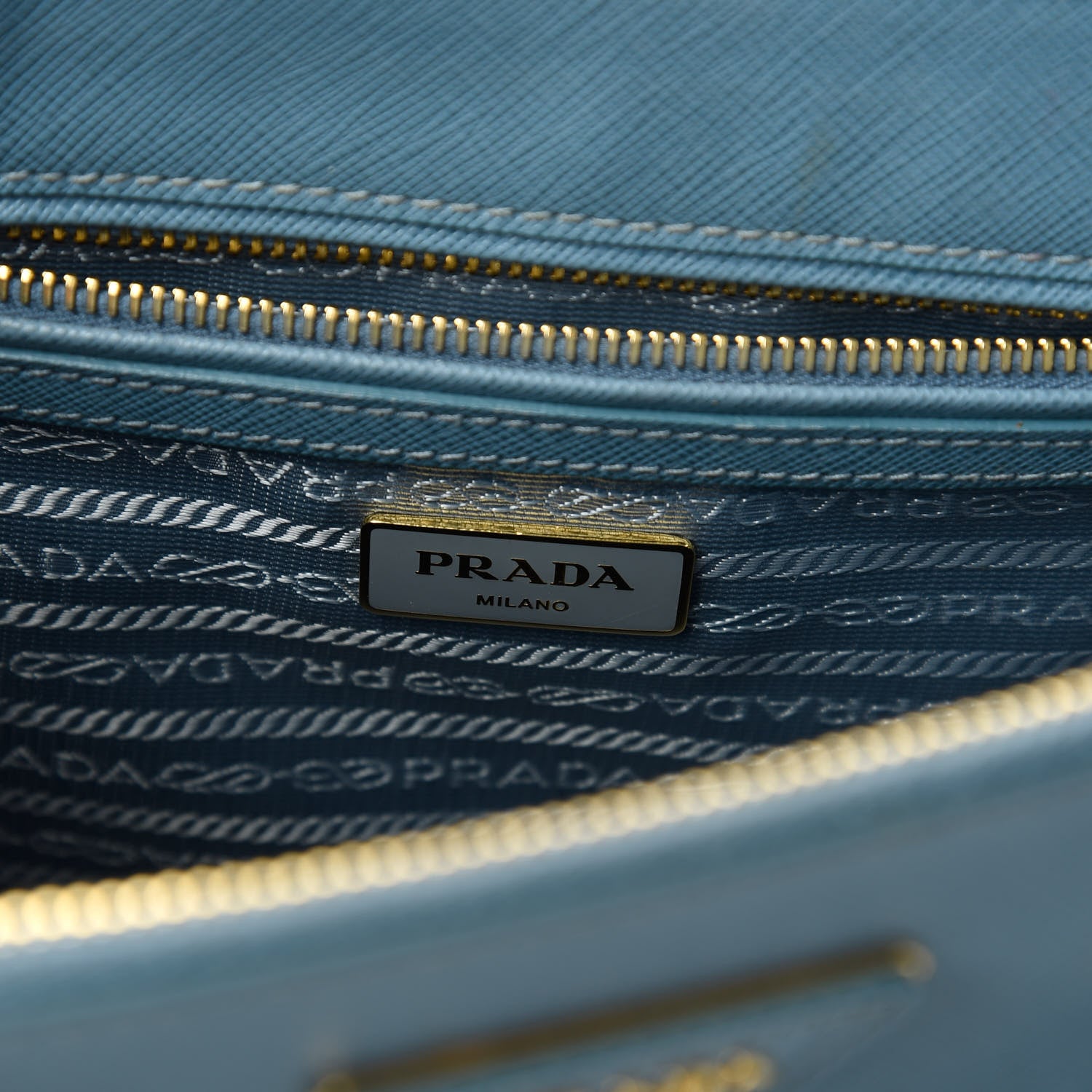 Prada Saffiano Small Galleria Double Zip Tote Aviazione 8 of 14
