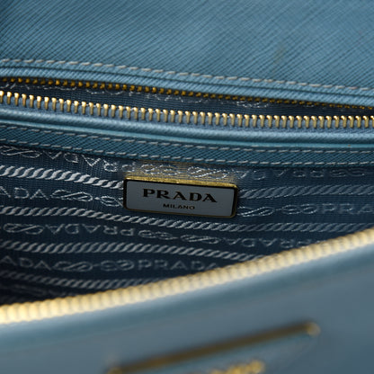 Prada Saffiano Small Galleria Double Zip Tote Aviazione 8 of 14