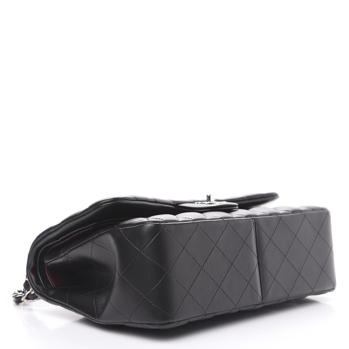 Lambskin Quilted Jumbo Double Flap Black