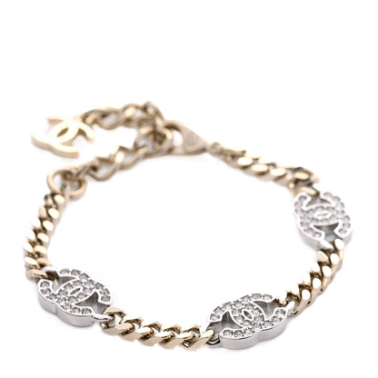 Chanel Crystal CC Chain Bracelet Gold Silver 1 of 4