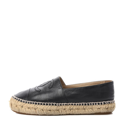 Chanel Lambskin CC Espadrilles 36 Black 1 of 11