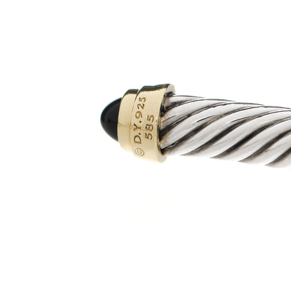 David Yurman Sterling Silver 14K Yellow Gold Black Onyx 5mm Cable Classics Petite Color Bracelet 3 of 3