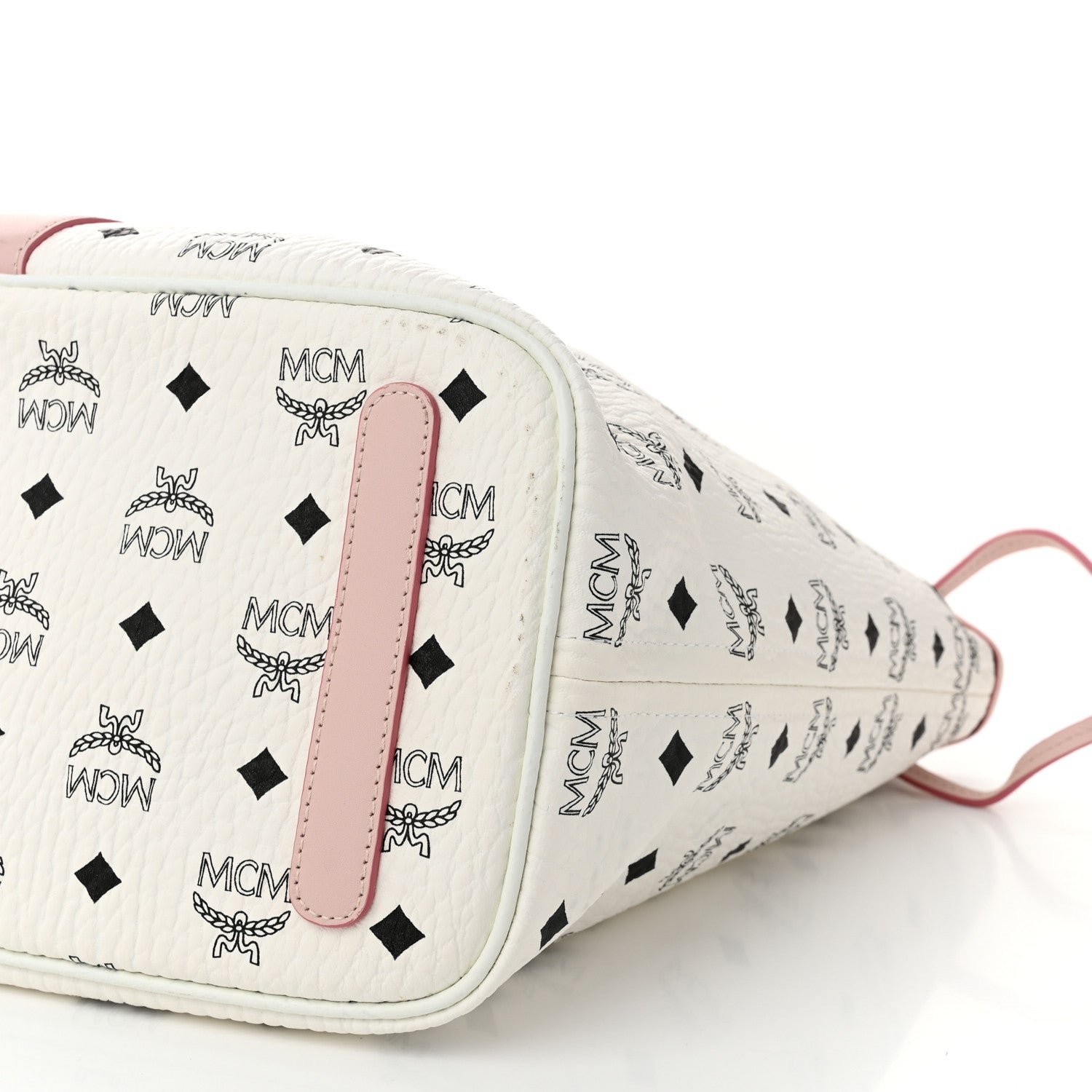 MCM Visetos Medium Liz Reversible Shopper Tote White Soft Pink 17 of 22