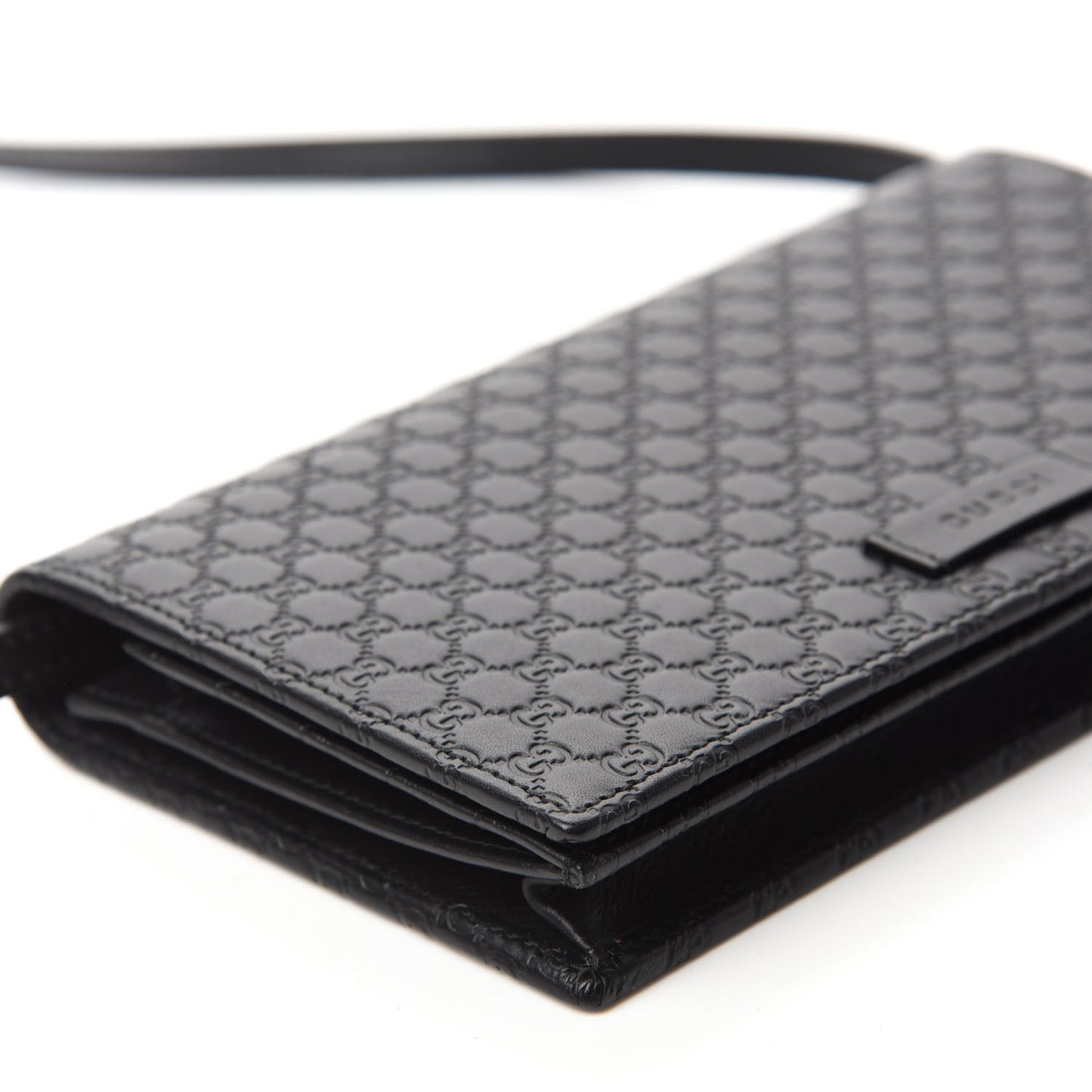 Microguccissima Crossbody Wallet Black