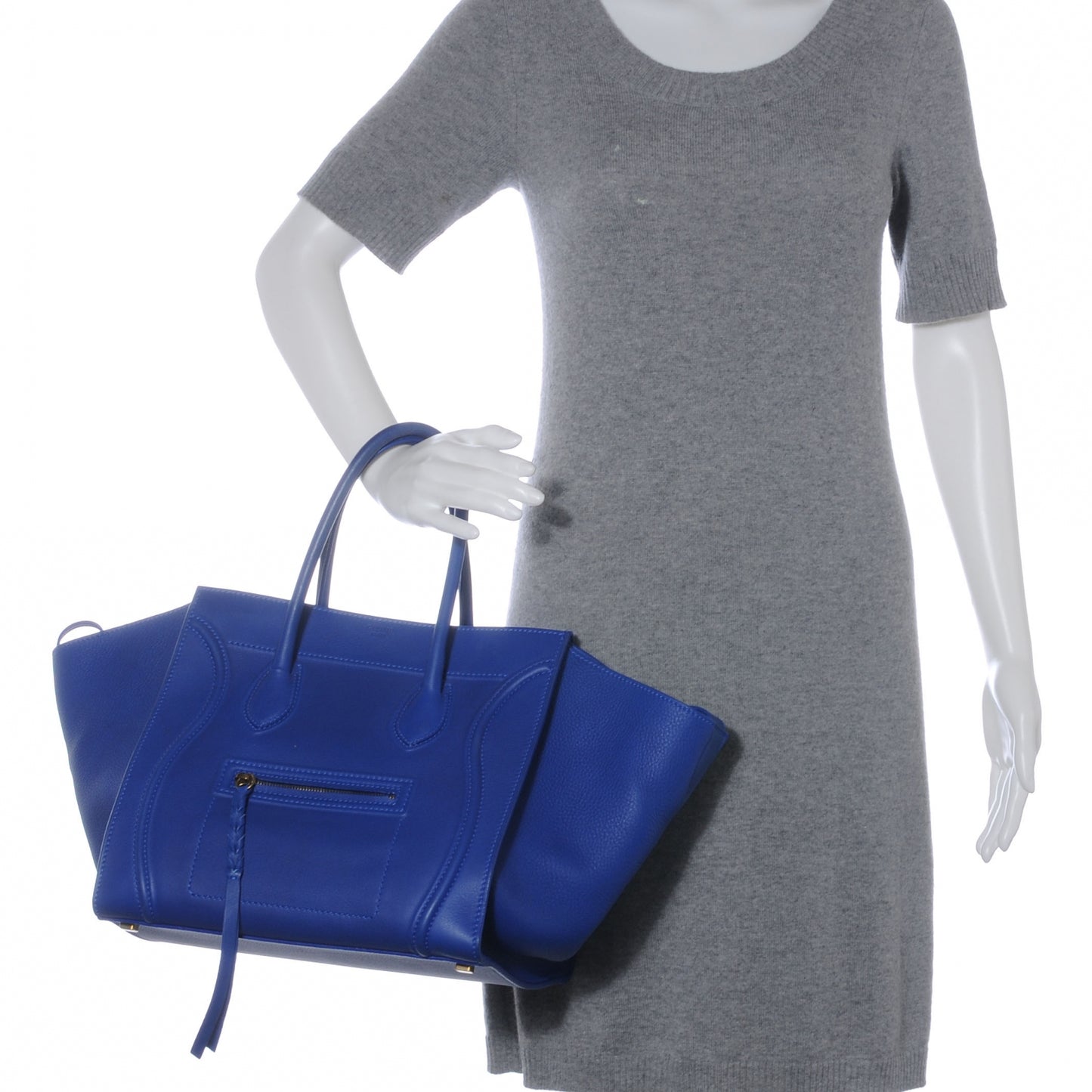 Smooth Calfskin Medium Phantom Luggage Cobalt