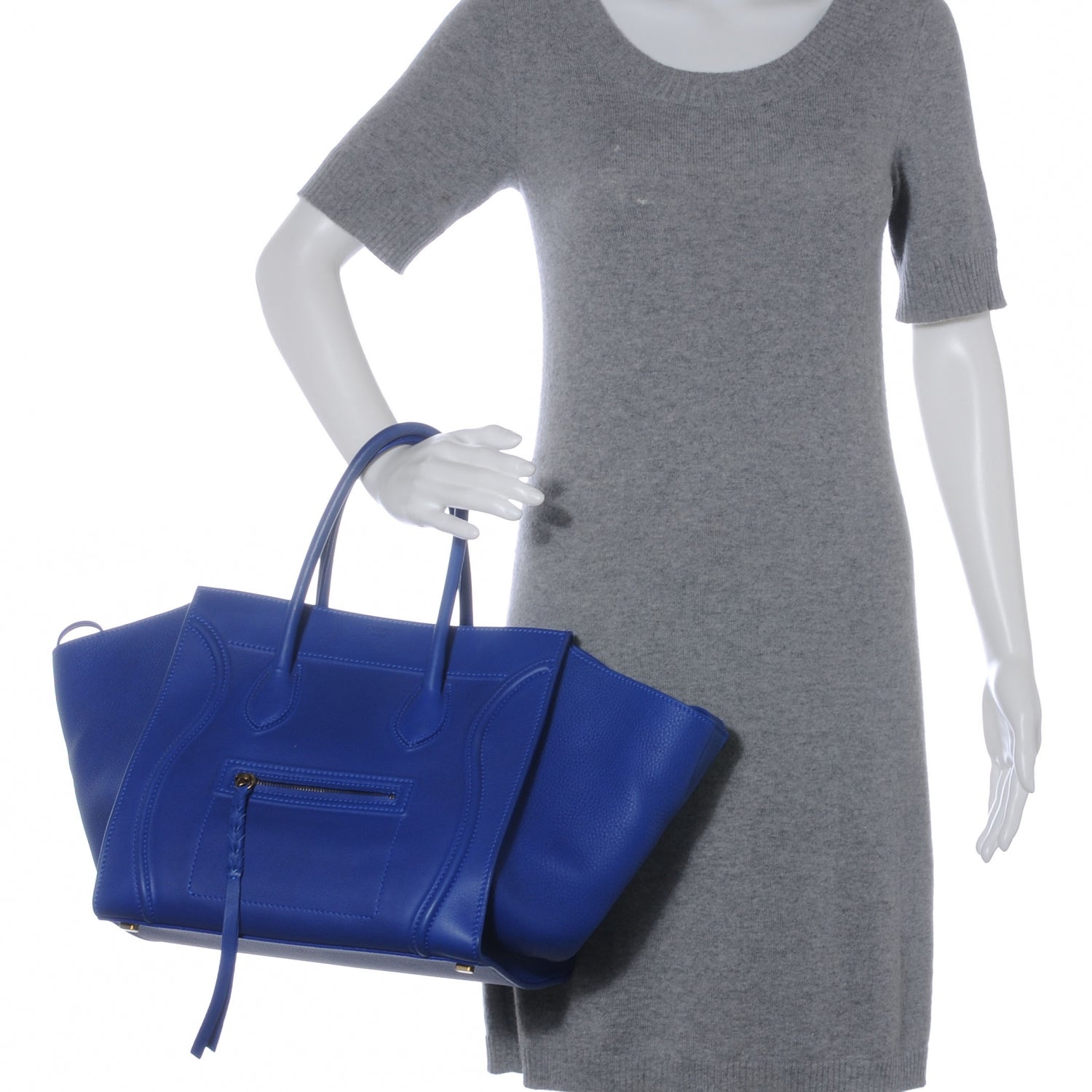 Celine Smooth Calfskin Medium Phantom Luggage Cobalt 2 of 9