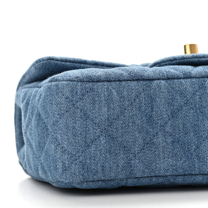 Chanel Denim Quilted Mini Pearl Crush Rectangular Flap Blue 16 of 18