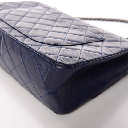 Chanel Aged Calfskin Quilted 2.55 Reissue 227 Flap Navy Blue 11 of 12