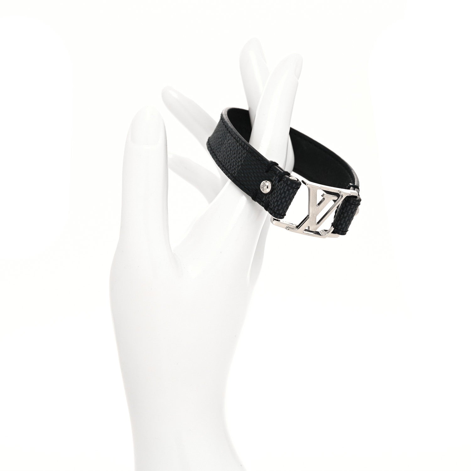 Louis Vuitton Mens Damier Graphite Sign It Bracelet 2 of 5