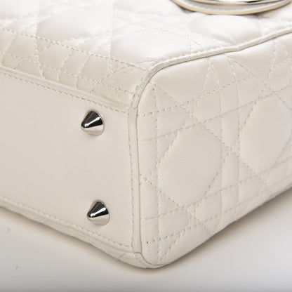 Christian Dior Lambskin Cannage Medium Lady Dior White 12 of 16