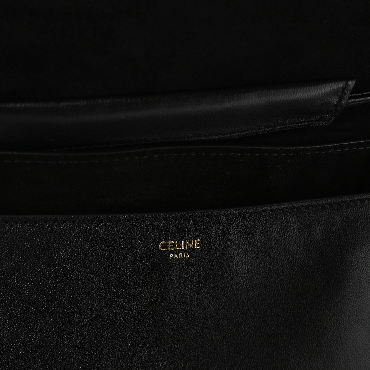 Shiny Lambskin Soft Triomphe Half Moon Bag Black