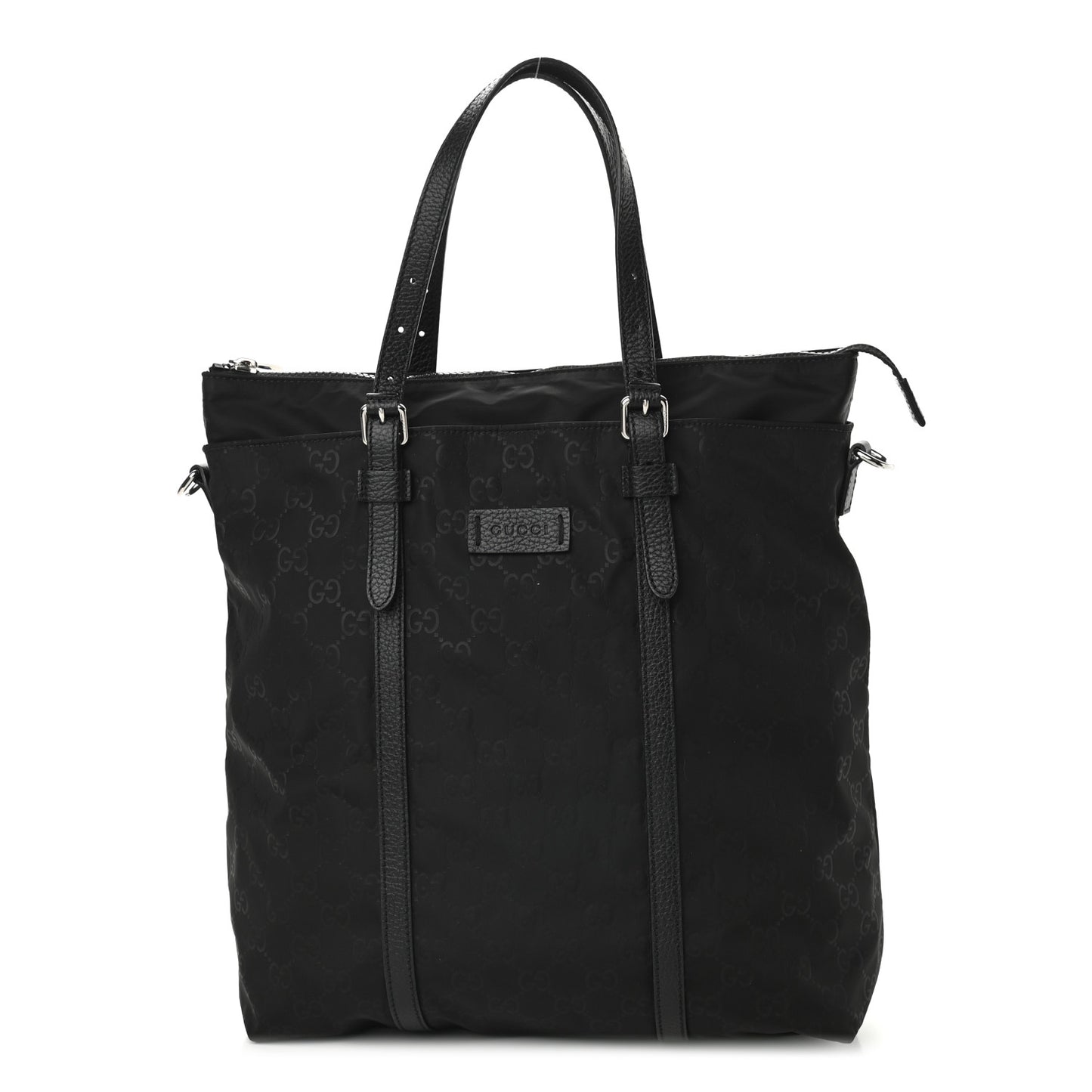 Nylon Monogram Medium Vertical Tote Black