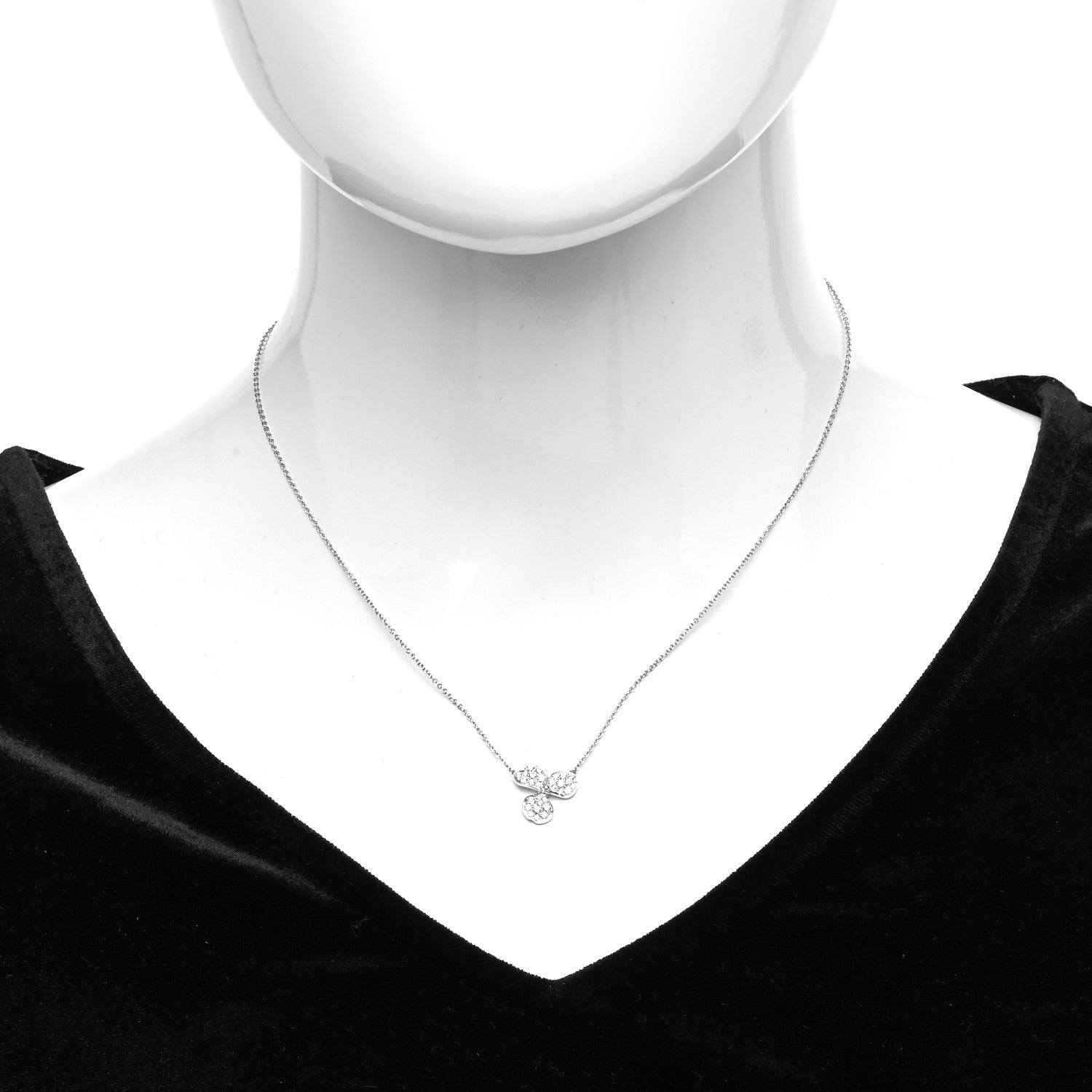 Tiffany Platinum Diamond Paper Flowers Pave Pendant Necklace 2 of 6