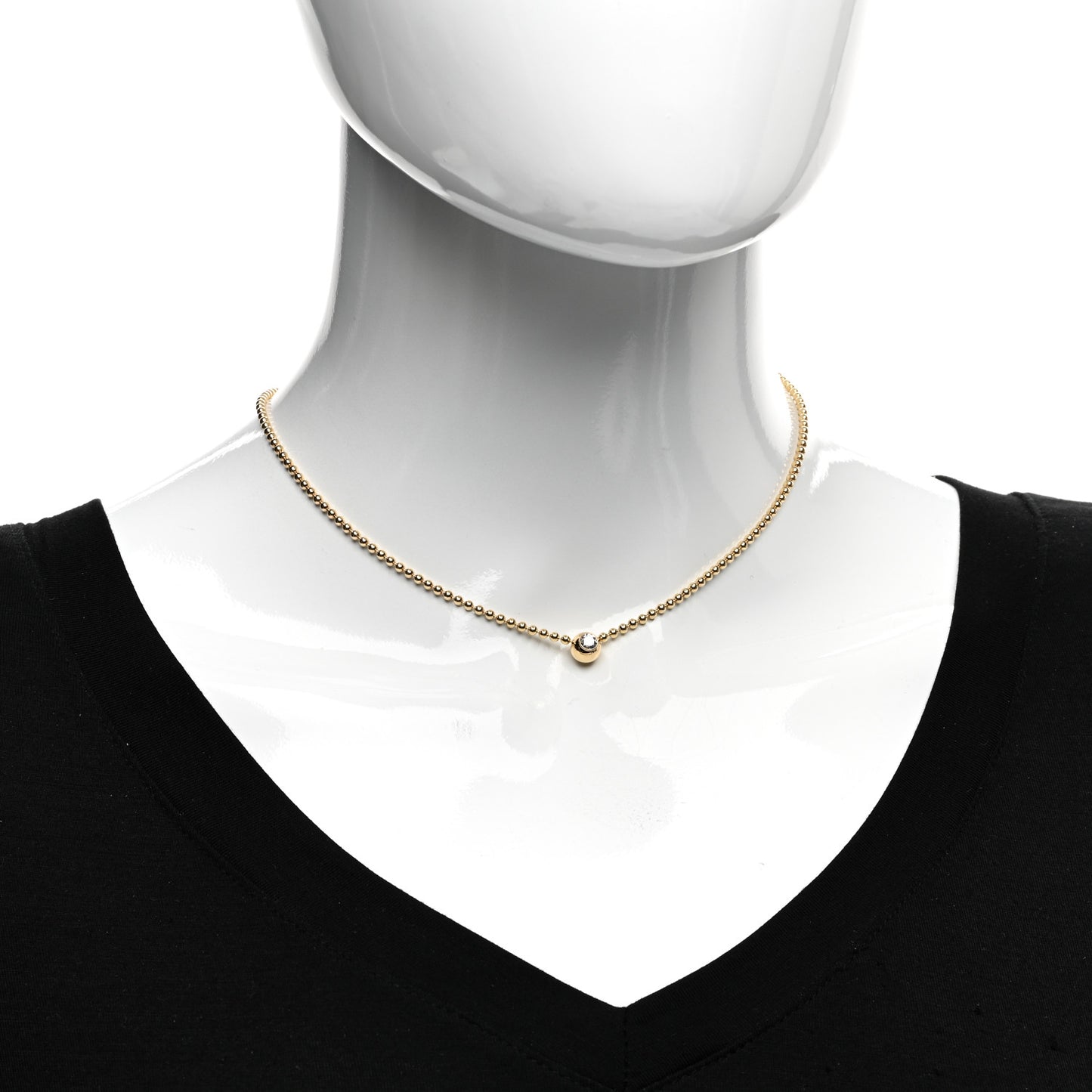 18K Yellow Gold Diamond .20ct Draperie de Decollete Necklace