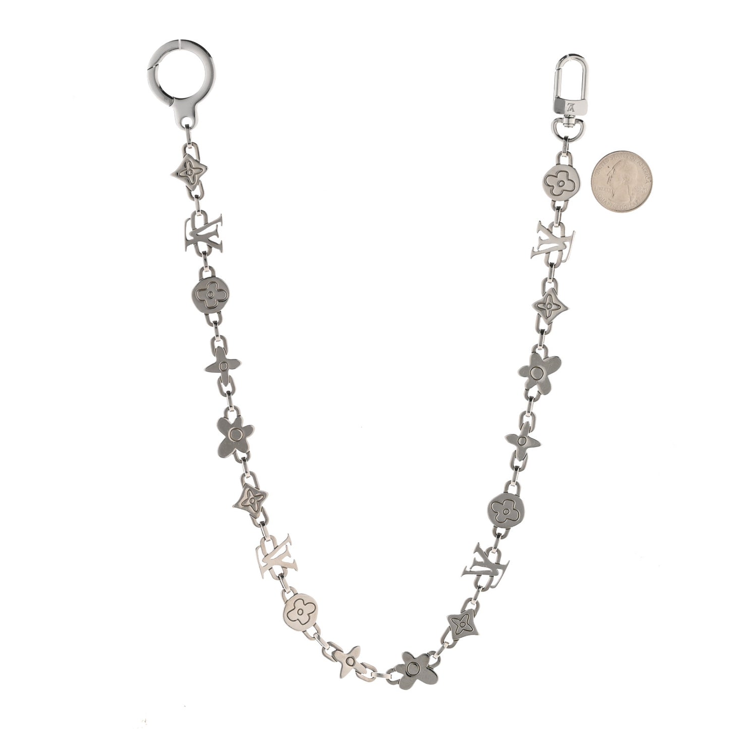 Metal Chain Wallet Bag Charm Silver