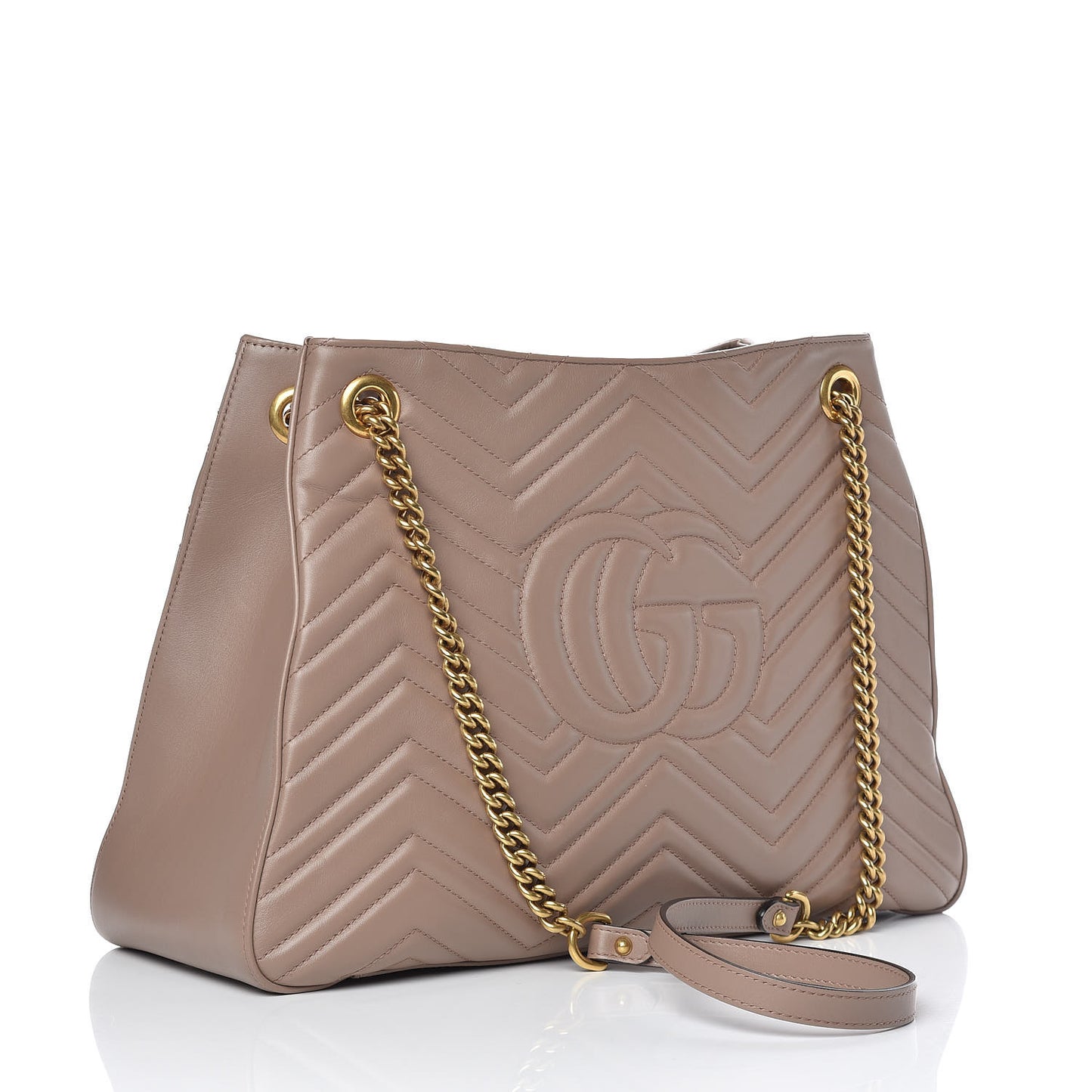 Calfskin Matelasse Medium GG Marmont Shoulder Tote Bag Porcelain Rose
